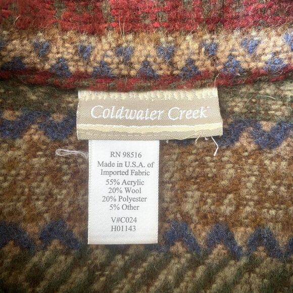 Coldwater‎ Creek Womens Tapestry Jacket Wool Blend Earthy Fall Tones Size XL - Picture 4 of 4